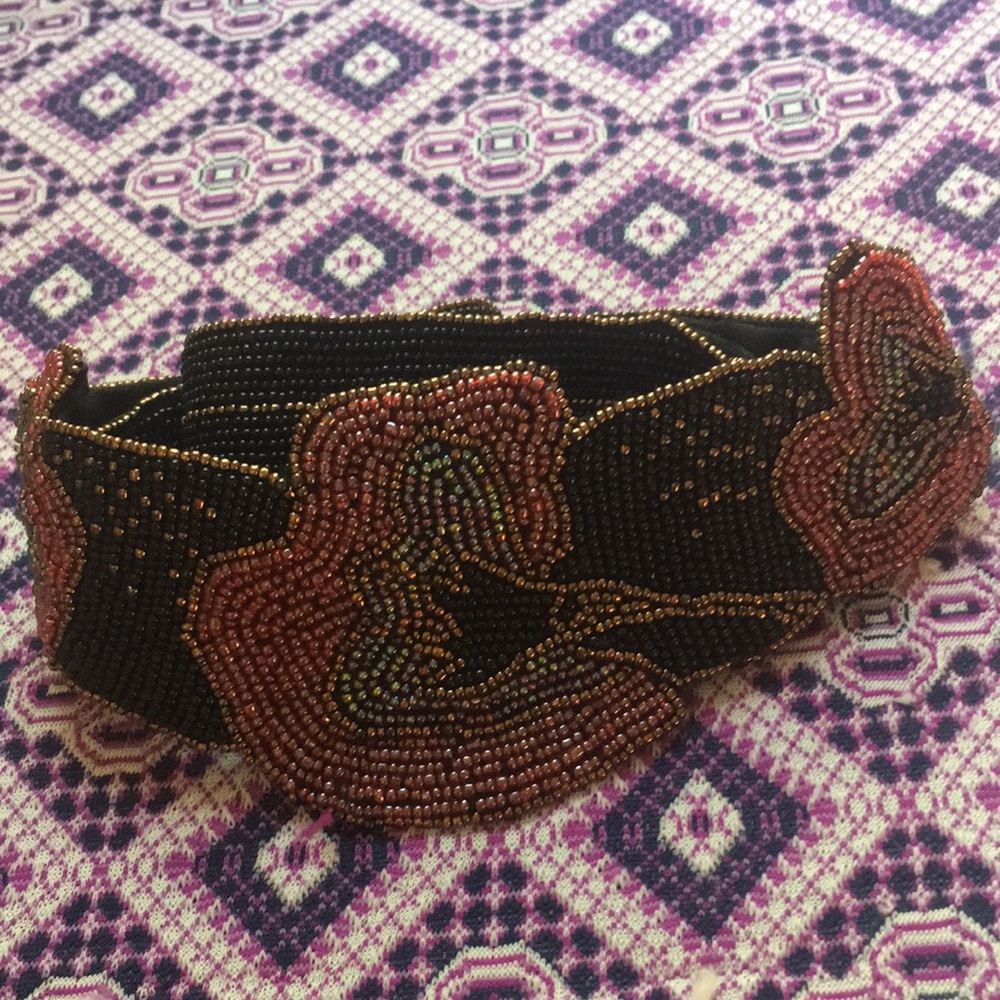 Vintage Micheline Burke Beaded Flower Belt